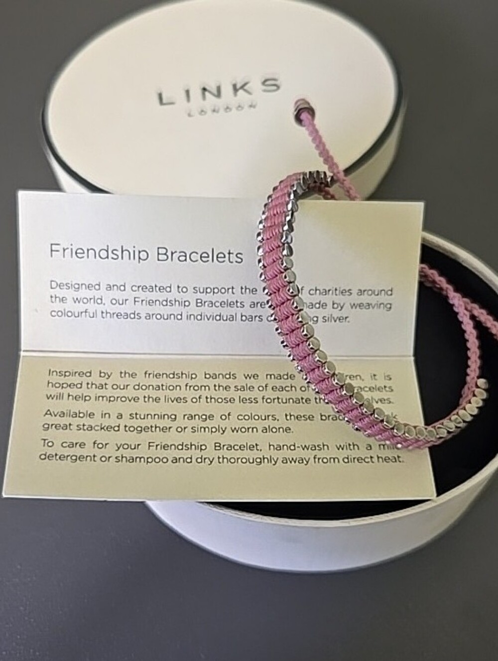 Links of London Pink Ribbon Bracelet with Silver Accents - Picture 2 of 8
